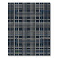 Modern Navy and Gray Linear Plaid Rug