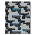Tactical Monochrome Handgun Graphic Rug