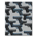 Tactical Monochrome Handgun Graphic Rug