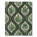 Lush Emerald Tropical Foliage Botanical Segment Rug
