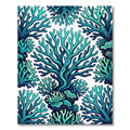 Vibrant Turquoise Aquatic Coral Reef Rug