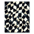 Monochrome Geometric Diamond Abstract Art Rug