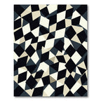 Monochrome Geometric Diamond Abstract Art Rug