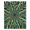 Radiating Greens And Blues Art Nouveau Rug