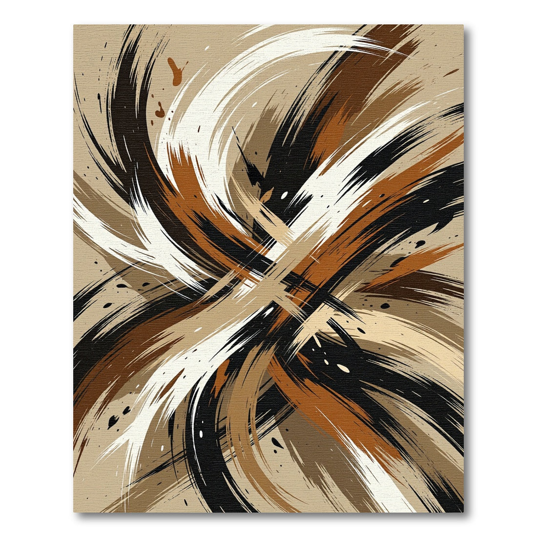 Earthy Tones Abstract Brush Stroke Rug
