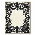 Ornate Black Baroque Filigree Scroll Rug