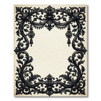 Ornate Black Baroque Filigree Scroll Rug