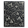 Ornate Silver Leaf Vine Scroll Rug