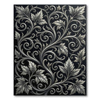 Ornate Silver Leaf Vine Scroll Rug