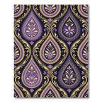 Regal Purple Gold Paisley Floral Rug