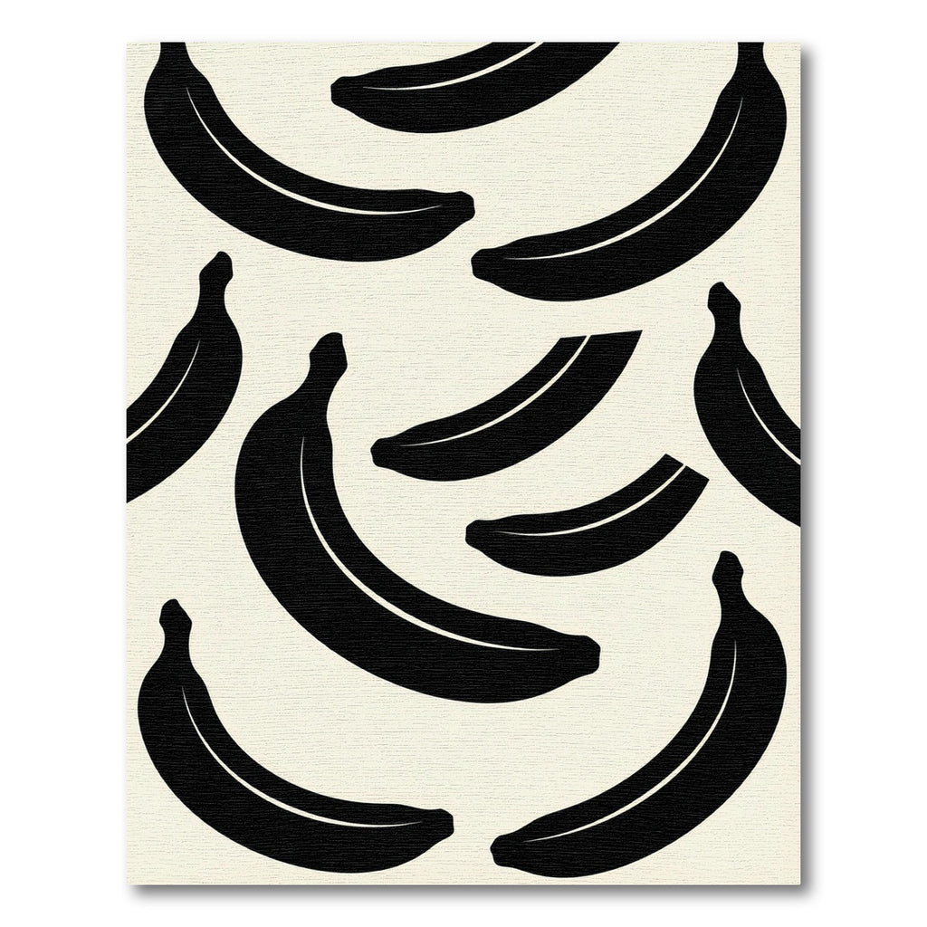 Black Cream Banana Fruit Arrangement Rug