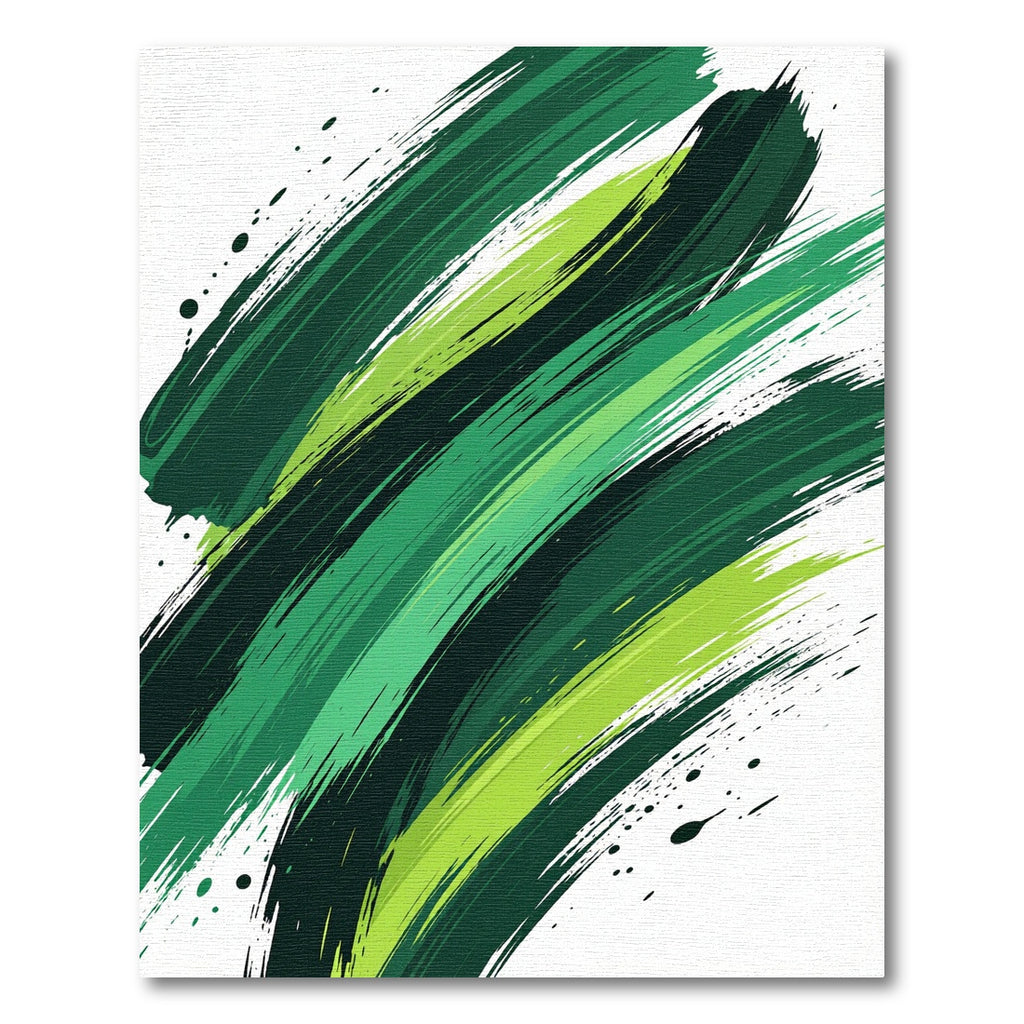 Abstract Forest Green Painted Swirls Rug