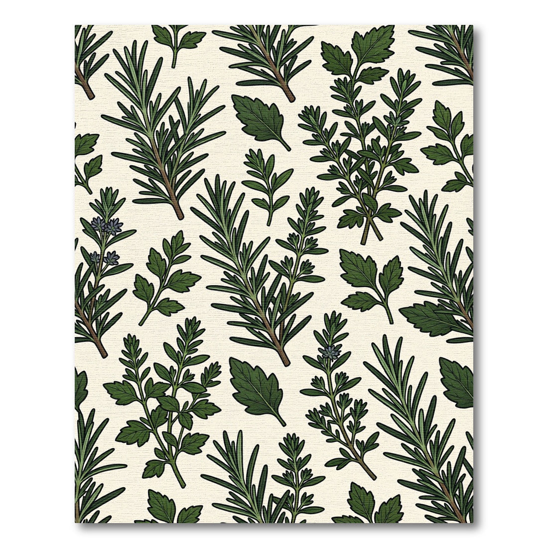 Botanical Fresh Green Herb Garden Rug