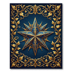 Gilded Navy Celestial Star Filigree Rug
