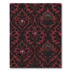 Gothic Pomegranate Damask Burgundy Area Rug