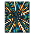 Radiant Peacock Feather Burst Medallion Rug