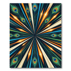 Radiant Peacock Feather Burst Medallion Rug