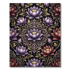 Lavender Crimson Lotus Scroll Rug