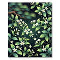 Emerald Green Floral Branch Accents Rug