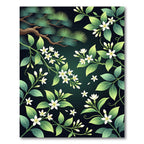 Emerald Green Floral Branch Accents Rug