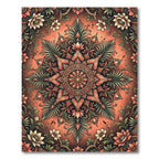 Terracotta Floral Mandala Medallion Rug