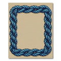 Deep Blue Braided Rope Border Rug