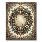Ornate Gold Filigree Floral Scroll Rug