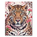 Leopard Carnation Floral Aesthetic Art Rug