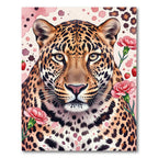 Leopard Carnation Floral Aesthetic Art Rug