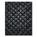Modern Charcoal Intersecting Geometric Weave Rug