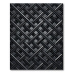 Modern Charcoal Intersecting Geometric Weave Rug