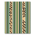 Green and Tan Striped Animal Spot Rug