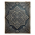 Intricate Silver Floral Slate Damask Rug