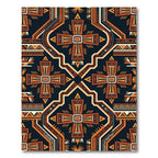 Geometric Terracotta Aztec Cross Rug