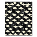 Minimalist Monochrome Isometric Cube Grid Rug