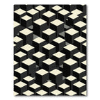 Minimalist Monochrome Isometric Cube Grid Rug