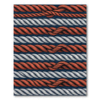 Red White Twisted Rope Stripes Rug