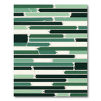 Abstract Green Broken Stripe Rug