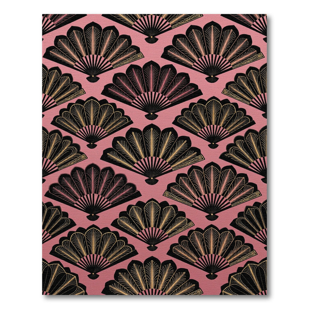 Art Deco Fan Gold Pink Rug