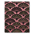 Art Deco Fan Gold Pink Rug