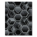 Dark Gray Geometric Hexagon Arrangement Rug