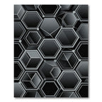 Dark Gray Geometric Hexagon Arrangement Rug