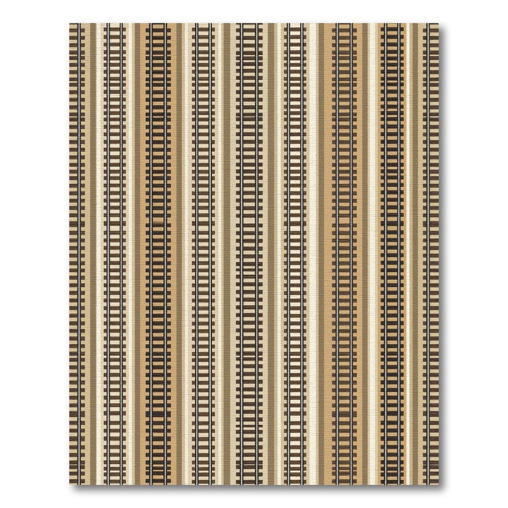 Neutral Earthy Toned Railroad Stripe Rug
