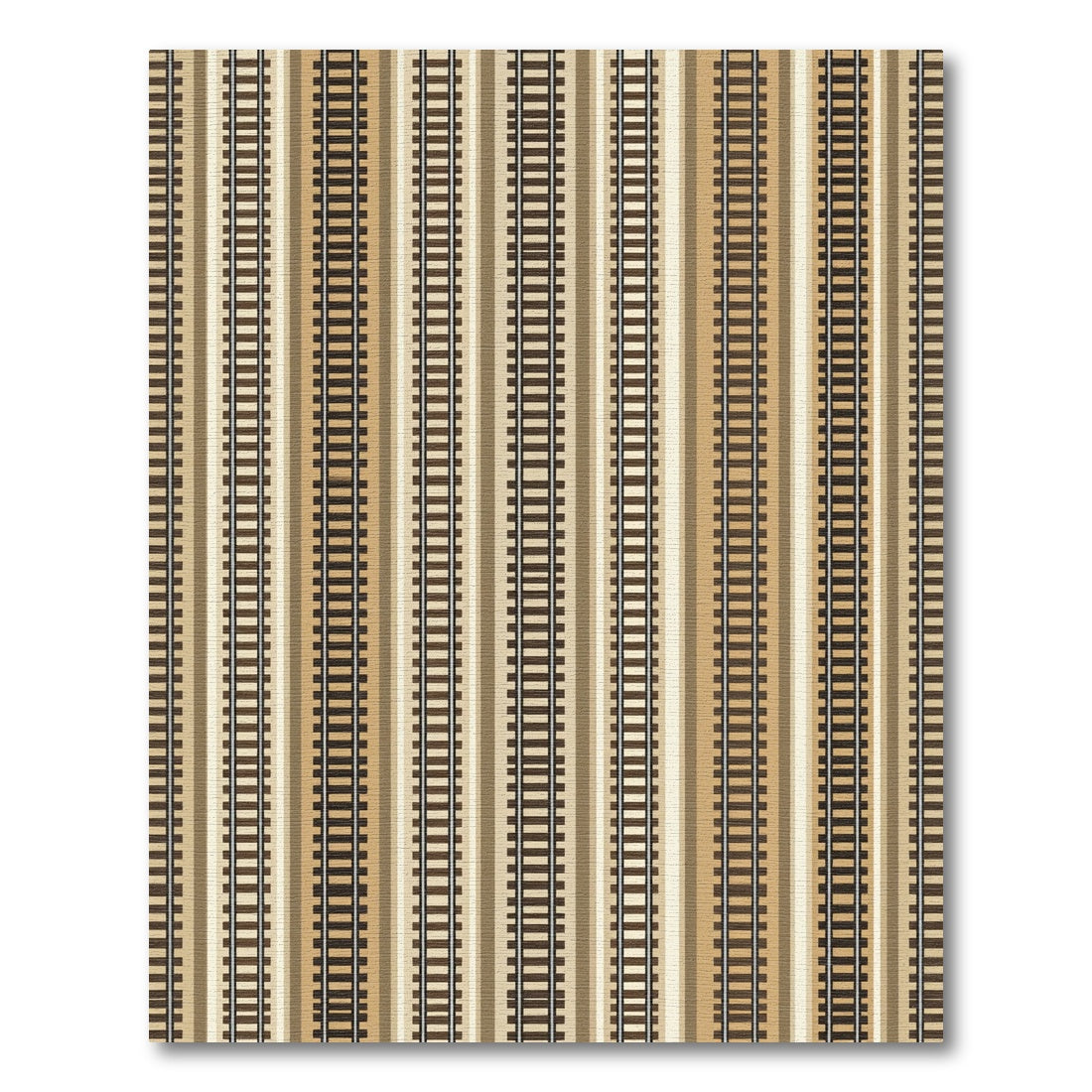 Neutral Earthy Toned Railroad Stripe Rug