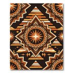 Geometric Sunburst Terracotta Southwestern Art Rug