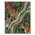 Earthy Tiger Jungle Lush Foliage Rug