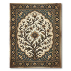 Golden Laurel Tree In Blue Border Rug