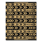 Golden Black Tribal Arrow Stripe Rug