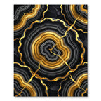 Golden Agate Sliced Stone Abstract Rug