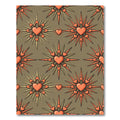 Coral Heart Starburst Brown Rug